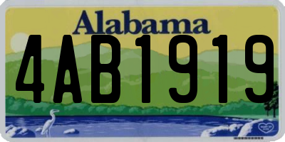 AL license plate 4AB1919