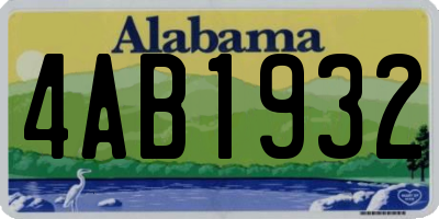 AL license plate 4AB1932