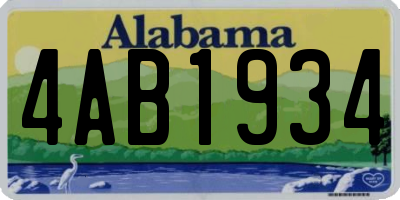 AL license plate 4AB1934
