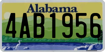 AL license plate 4AB1956