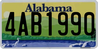 AL license plate 4AB1990