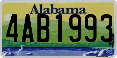 AL license plate 4AB1993