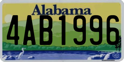 AL license plate 4AB1996