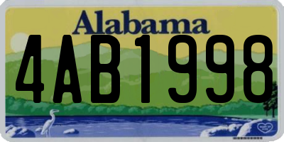 AL license plate 4AB1998