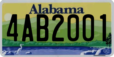 AL license plate 4AB2001