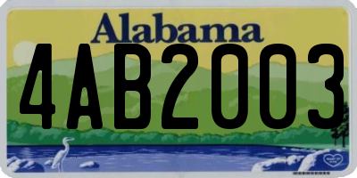 AL license plate 4AB2003