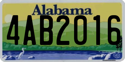 AL license plate 4AB2016