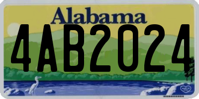 AL license plate 4AB2024