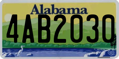 AL license plate 4AB2030