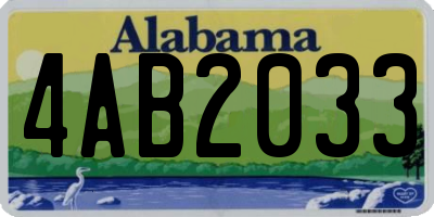 AL license plate 4AB2033