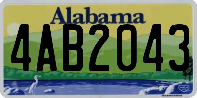 AL license plate 4AB2043