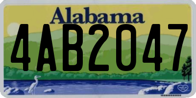 AL license plate 4AB2047
