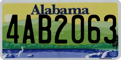 AL license plate 4AB2063