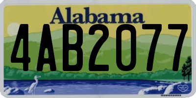 AL license plate 4AB2077