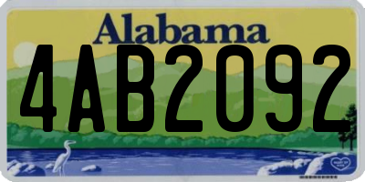 AL license plate 4AB2092