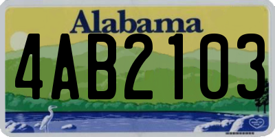 AL license plate 4AB2103