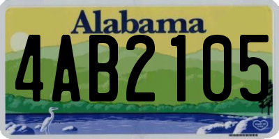 AL license plate 4AB2105