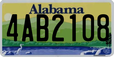AL license plate 4AB2108