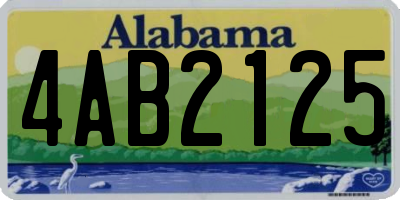 AL license plate 4AB2125