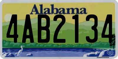 AL license plate 4AB2134