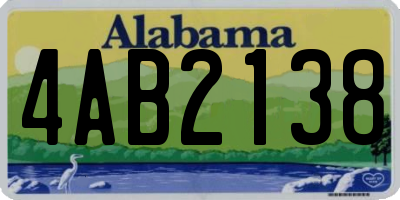 AL license plate 4AB2138