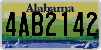 AL license plate 4AB2142