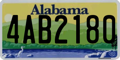 AL license plate 4AB2180
