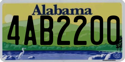 AL license plate 4AB2200