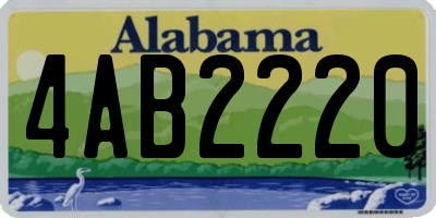 AL license plate 4AB2220