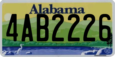 AL license plate 4AB2226