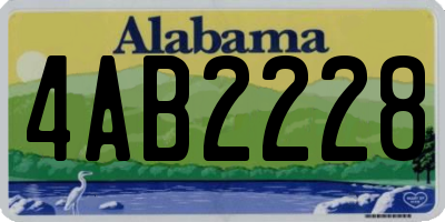 AL license plate 4AB2228