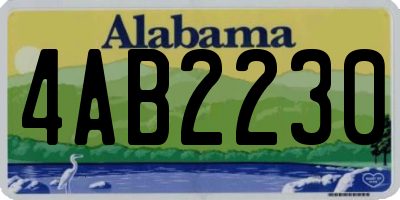 AL license plate 4AB2230