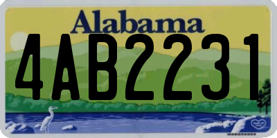 AL license plate 4AB2231