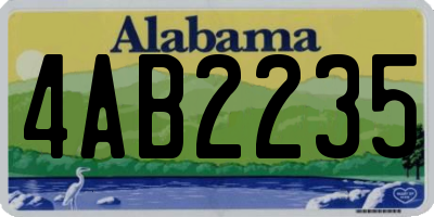 AL license plate 4AB2235