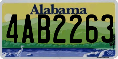 AL license plate 4AB2263