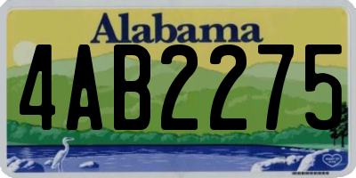 AL license plate 4AB2275