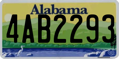 AL license plate 4AB2293