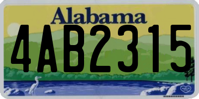 AL license plate 4AB2315