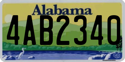 AL license plate 4AB2340