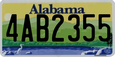AL license plate 4AB2355