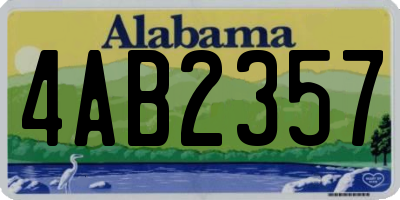 AL license plate 4AB2357