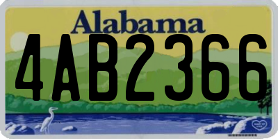 AL license plate 4AB2366