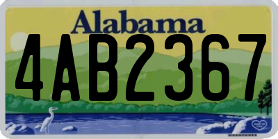 AL license plate 4AB2367