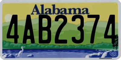 AL license plate 4AB2374