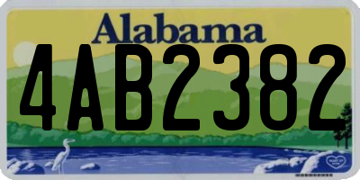 AL license plate 4AB2382