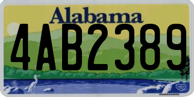 AL license plate 4AB2389