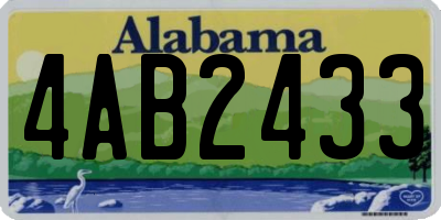 AL license plate 4AB2433