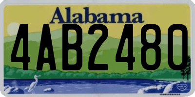 AL license plate 4AB2480