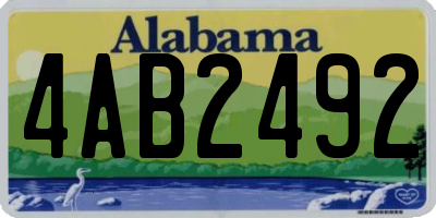 AL license plate 4AB2492