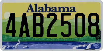 AL license plate 4AB2508
